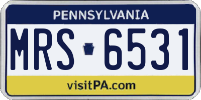 PA license plate MRS6531