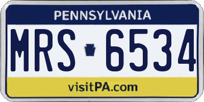 PA license plate MRS6534