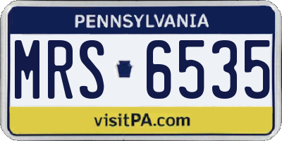 PA license plate MRS6535