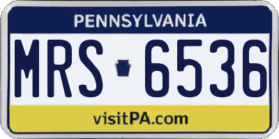 PA license plate MRS6536