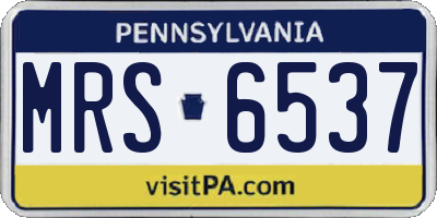 PA license plate MRS6537