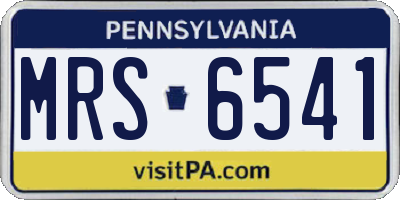 PA license plate MRS6541