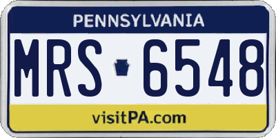 PA license plate MRS6548
