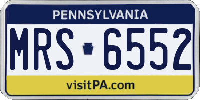 PA license plate MRS6552