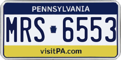 PA license plate MRS6553