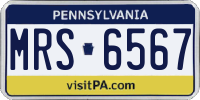 PA license plate MRS6567