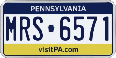 PA license plate MRS6571