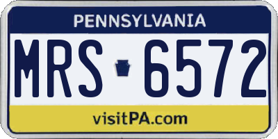 PA license plate MRS6572