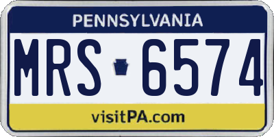 PA license plate MRS6574