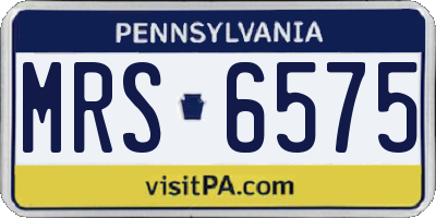 PA license plate MRS6575