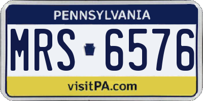 PA license plate MRS6576
