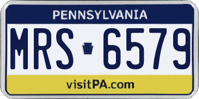 PA license plate MRS6579