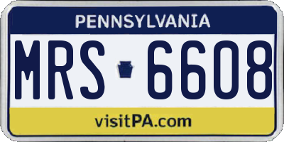 PA license plate MRS6608