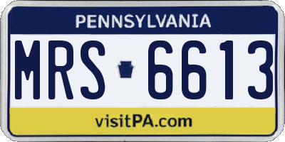 PA license plate MRS6613