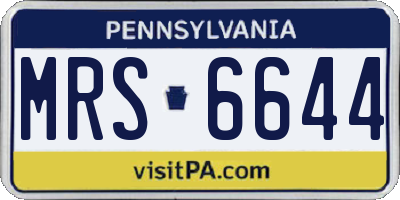 PA license plate MRS6644