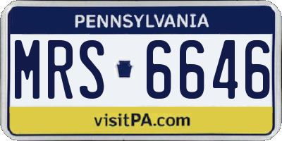 PA license plate MRS6646