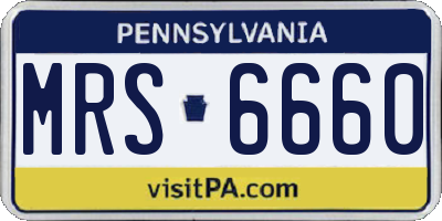 PA license plate MRS6660