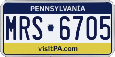 PA license plate MRS6705