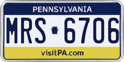 PA license plate MRS6706
