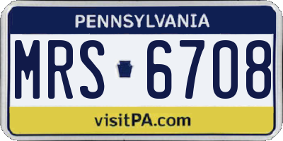 PA license plate MRS6708