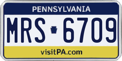 PA license plate MRS6709