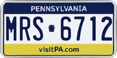 PA license plate MRS6712
