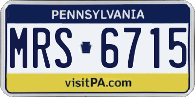 PA license plate MRS6715