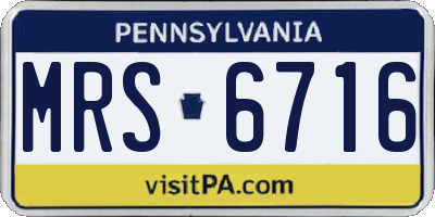 PA license plate MRS6716