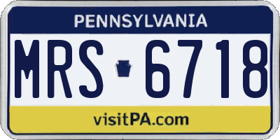 PA license plate MRS6718