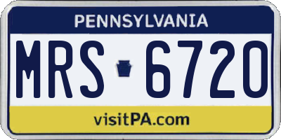 PA license plate MRS6720