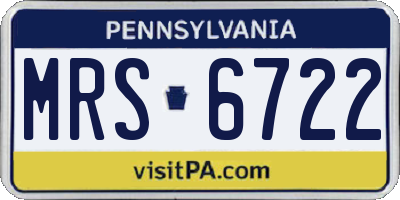 PA license plate MRS6722