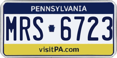 PA license plate MRS6723