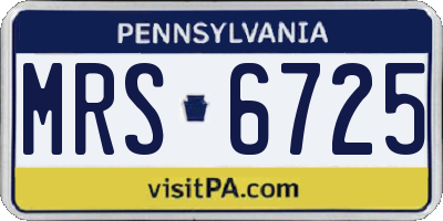PA license plate MRS6725