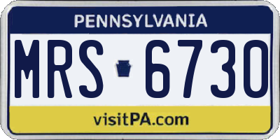 PA license plate MRS6730