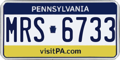 PA license plate MRS6733