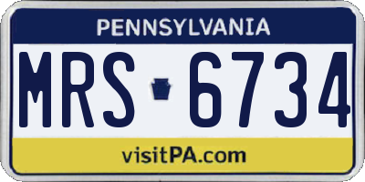 PA license plate MRS6734
