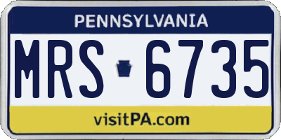 PA license plate MRS6735