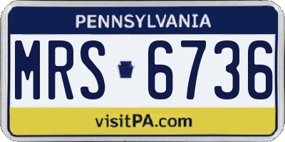 PA license plate MRS6736