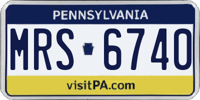 PA license plate MRS6740