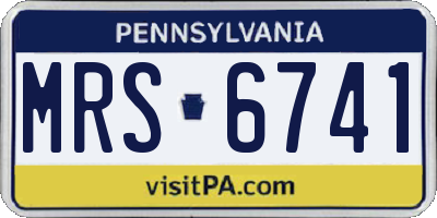 PA license plate MRS6741
