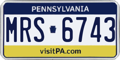 PA license plate MRS6743