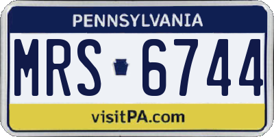 PA license plate MRS6744
