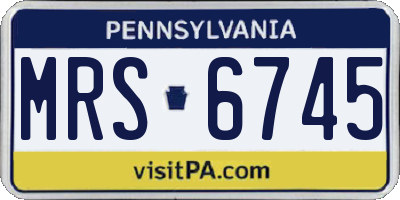 PA license plate MRS6745
