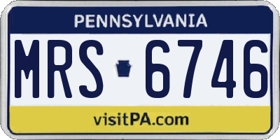 PA license plate MRS6746