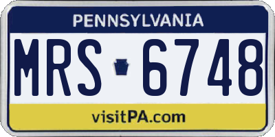 PA license plate MRS6748