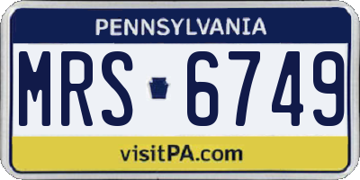 PA license plate MRS6749