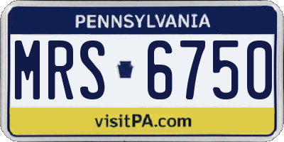 PA license plate MRS6750