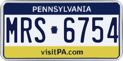 PA license plate MRS6754