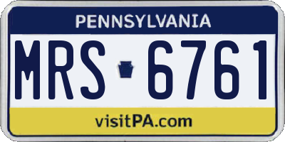 PA license plate MRS6761