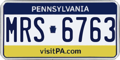 PA license plate MRS6763